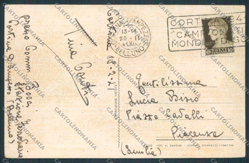Belluno Cortina Panorama PIEGHE cartolina BB9122 – retro
