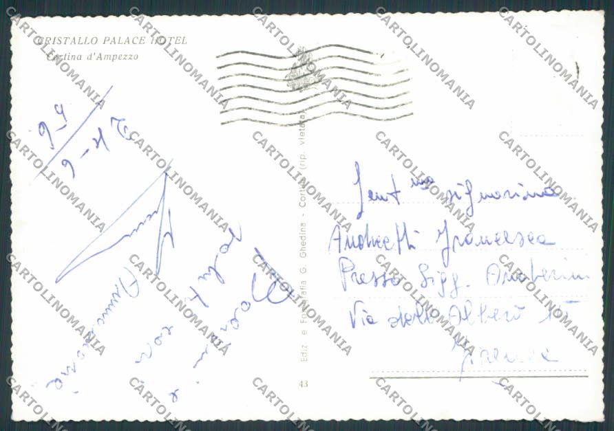 Belluno Cortina Cristallo Palace Hotel foto FG cartolina BB9147 – retro