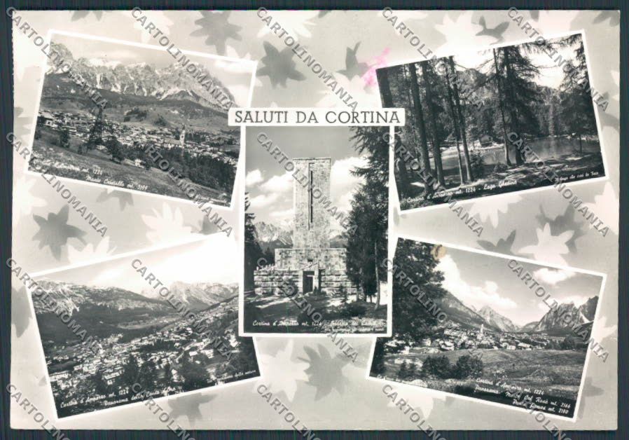 Belluno Cortina Saluti da Vedutine GRAFFETTA foto FG cartolina BB9150 – fronte