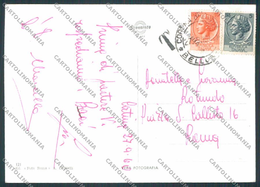 Belluno Cortina Saluti da Vedutine GRAFFETTA foto FG cartolina BB9150 – retro
