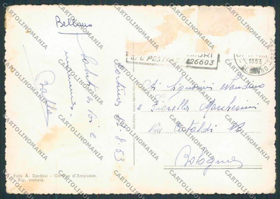 Belluno Cortina Panorama PIEGHE FG cartolina BB9155 – retro
