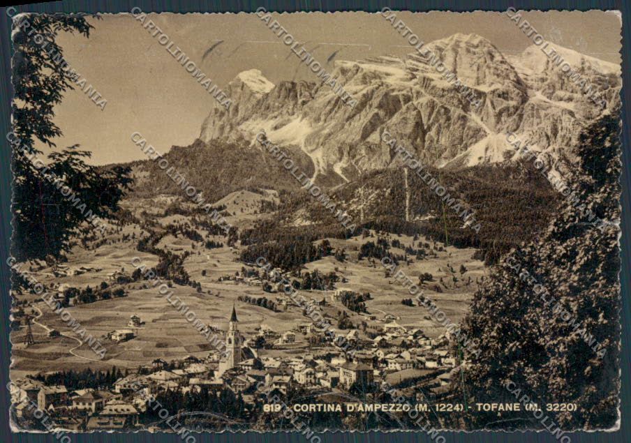 Belluno Cortina Panorama PIEGHINE FG cartolina BB9164 – fronte