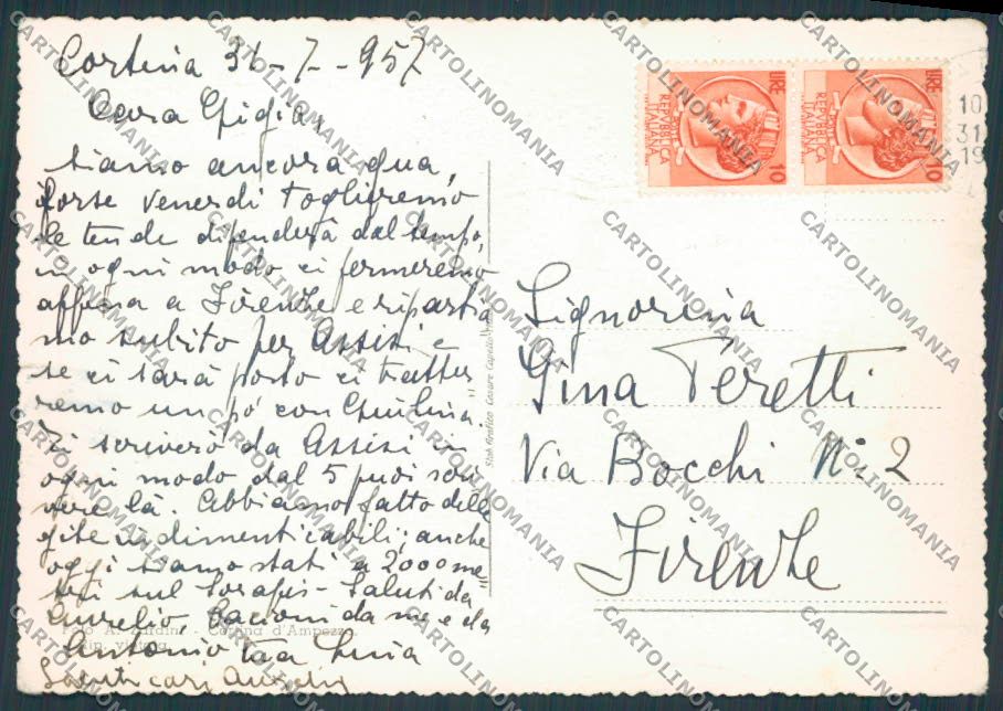 Belluno Cortina Panorama PIEGHINE FG cartolina BB9164 – retro