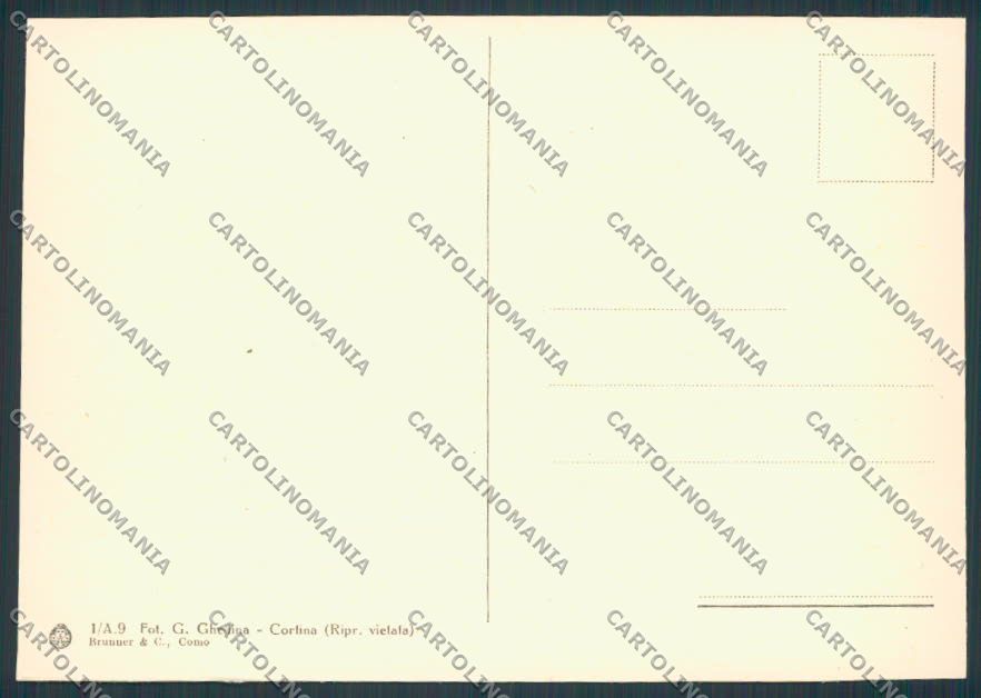 Belluno Cortina Panorama Ghedina RIFILATA FG cartolina BB9165 – retro