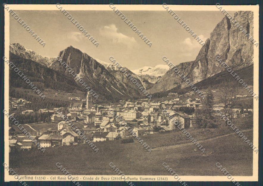 Belluno Cortina Panorama Ghedina RIFILATA FG cartolina BB9166 – fronte