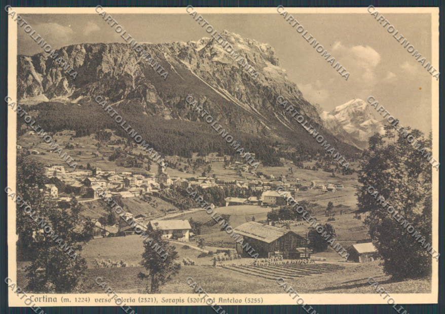 Belluno Cortina Panorama Ghedina RIFILATA FG cartolina BB9168 – fronte