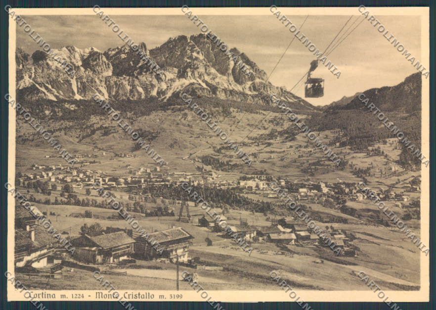 Belluno Cortina Panorama Ghedina RIFILATA FG cartolina BB9169 – fronte