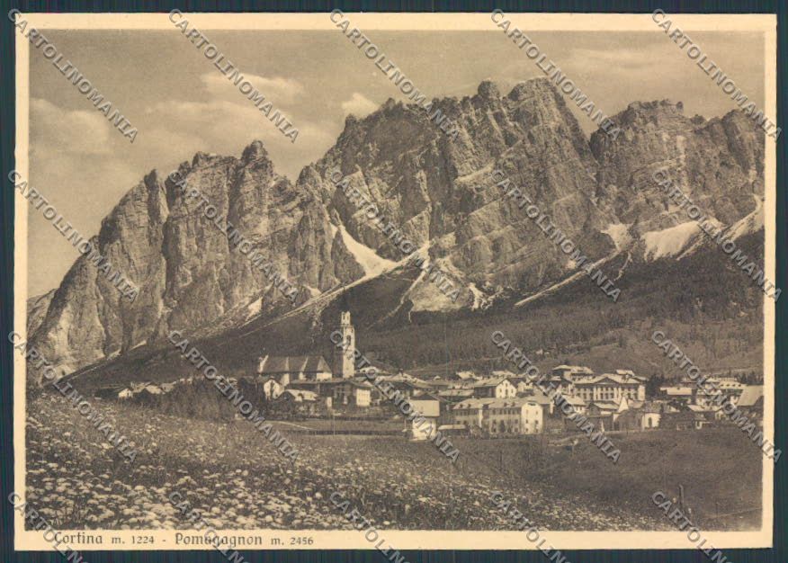 Belluno Cortina Panorama Ghedina RIFILATA FG cartolina BB9170 – fronte