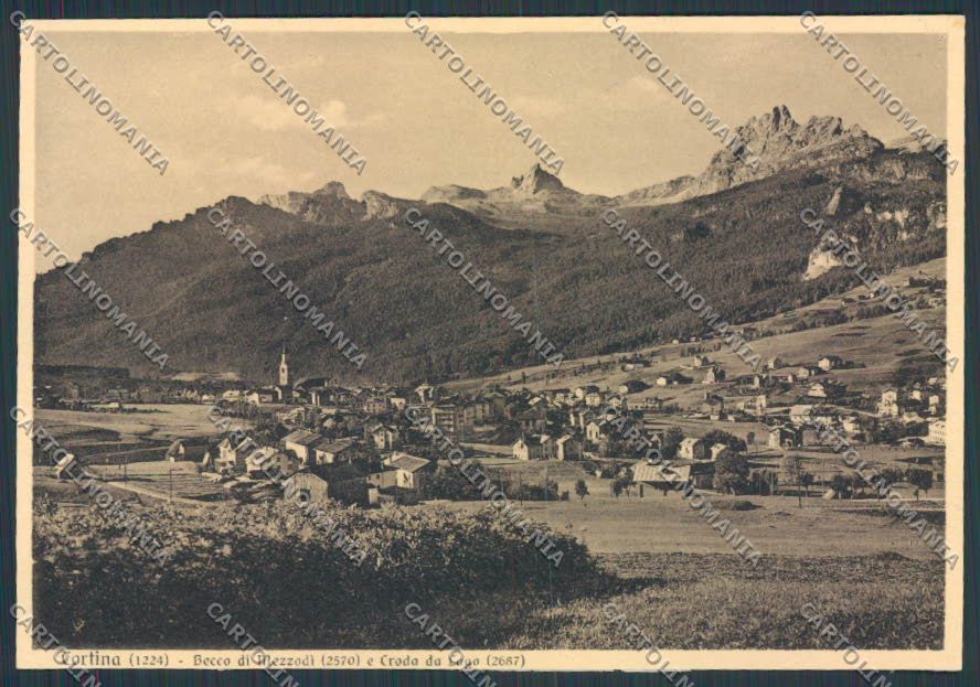 Belluno Cortina Panorama Ghedina RIFILATA FG cartolina BB9171 – fronte