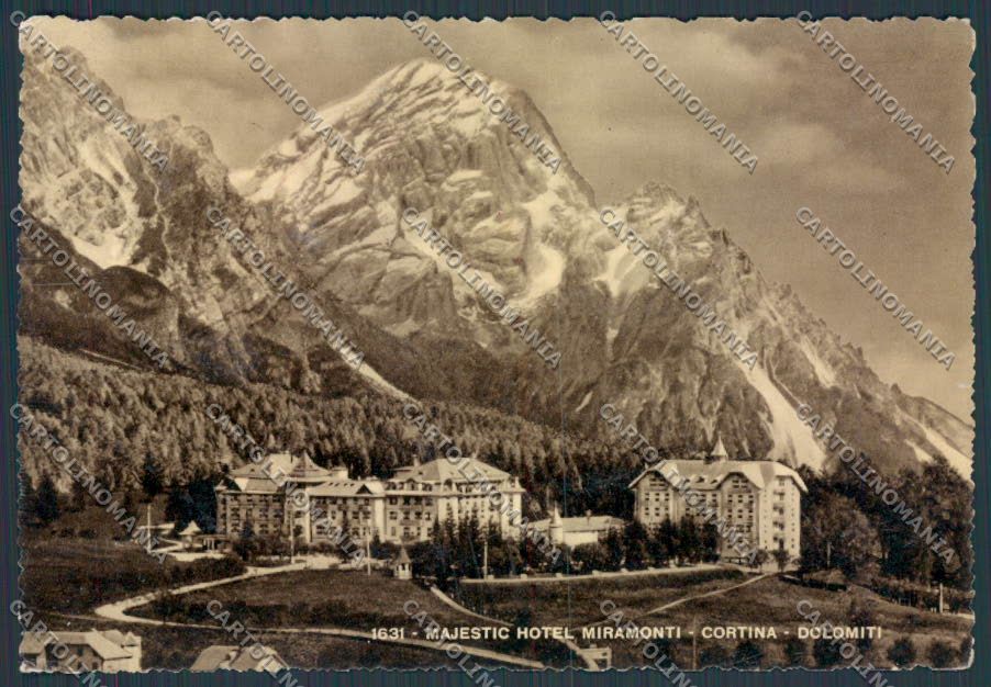 Belluno Cortina Majestic Hotel Miramonti FG cartolina BB9172 – fronte