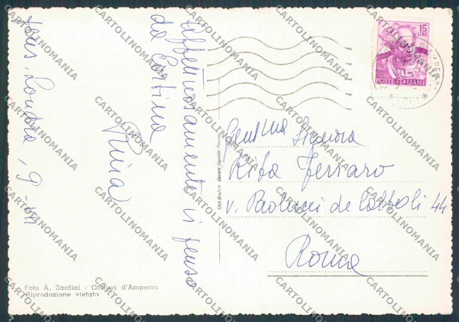 Belluno Cortina Grandi Alberghi Savoia PIEGHINE FG cartolina BB9173 – retro