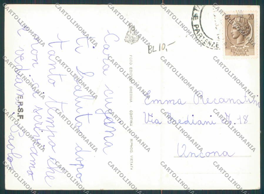 Belluno Città Vedutine foto FG cartolina BB9202 – retro