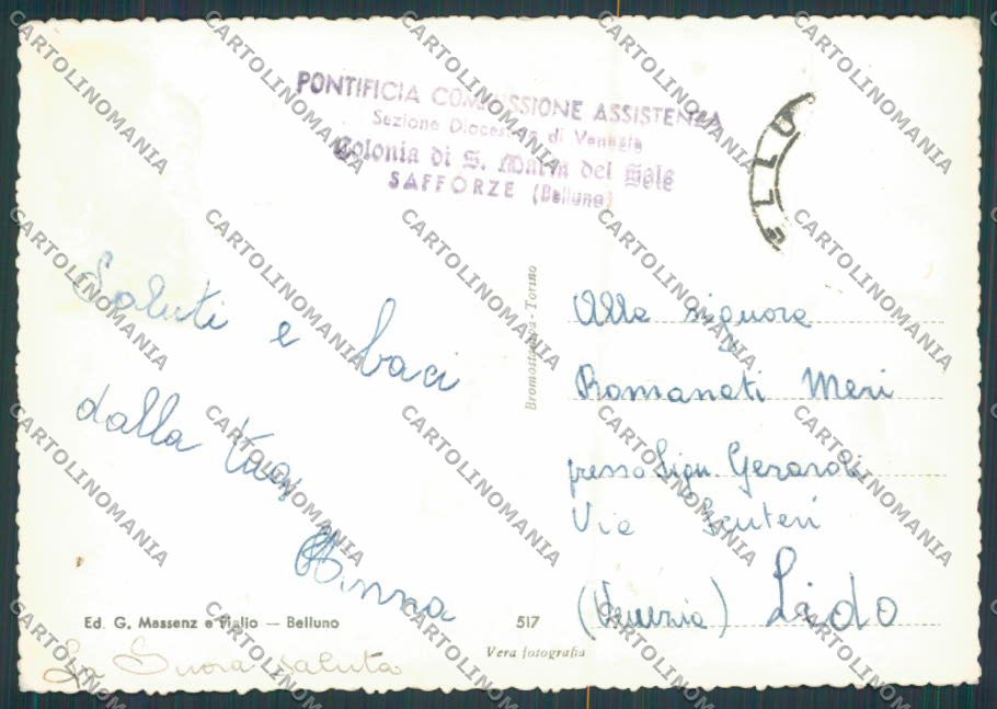 Belluno Città Poste foto FG cartolina BB9203 – retro