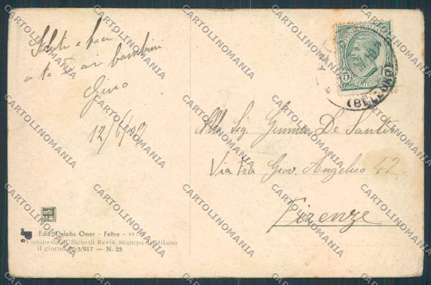 Belluno Feltre Palazzo Guarnieri cartolina BB9211 – retro