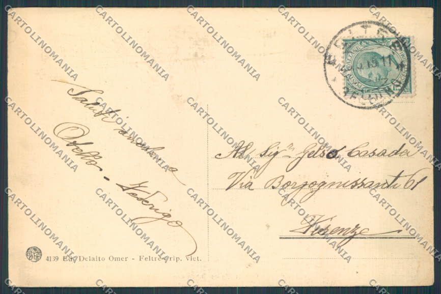 Belluno Feltre Colonia Alpina Trevigiana cartolina BB9214 – retro