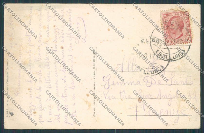 Belluno Feltre Palazzo Guarnieri cartolina BB9219 – retro