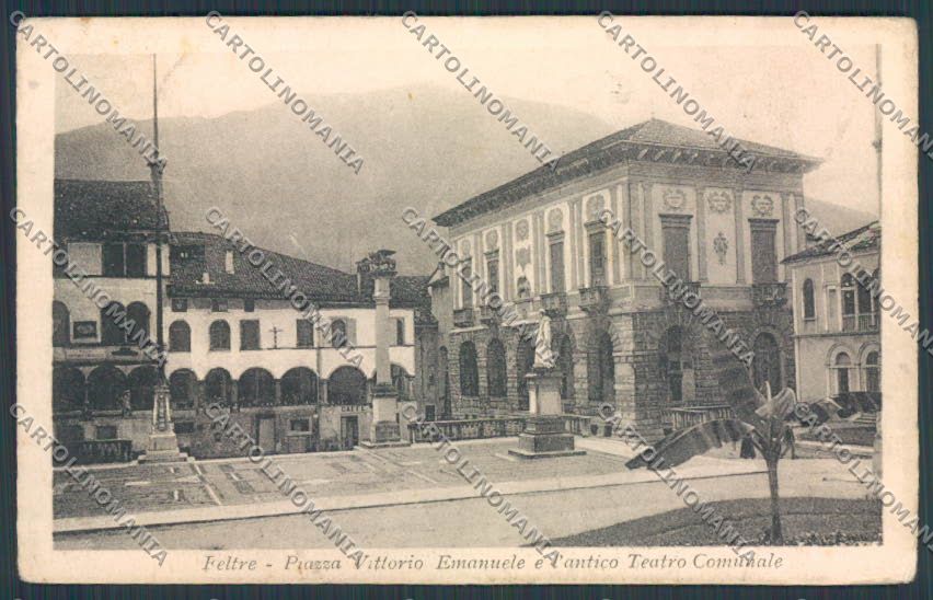 Belluno Feltre Piazza Vittorio Emanuele Teatro cartolina BB9220 – fronte