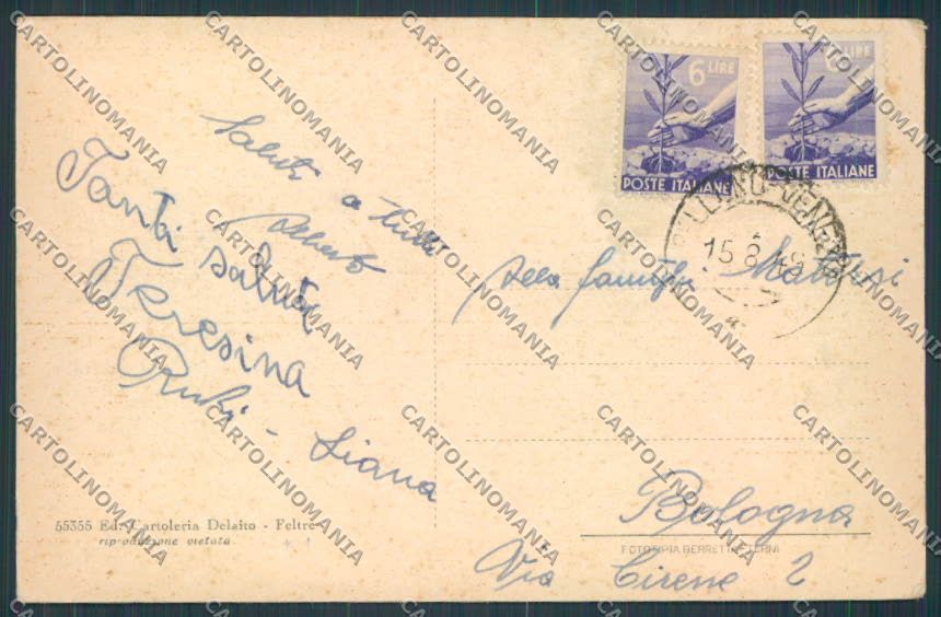 Belluno Feltre Panorama cartolina BB9224 – retro