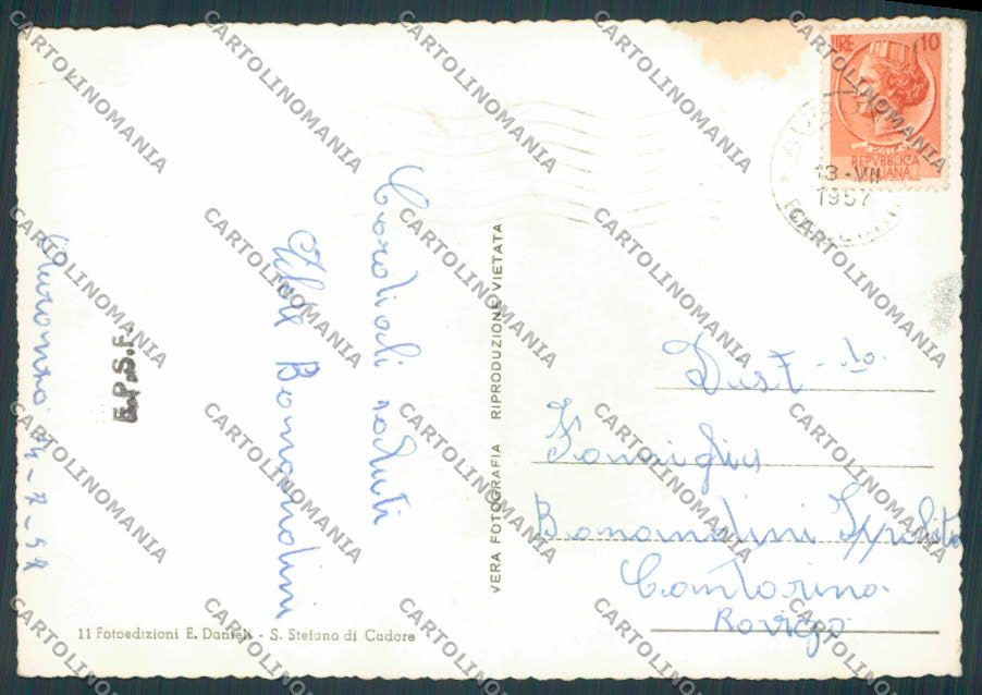 Belluno Auronzo Panorama foto FG cartolina BB9246 – retro