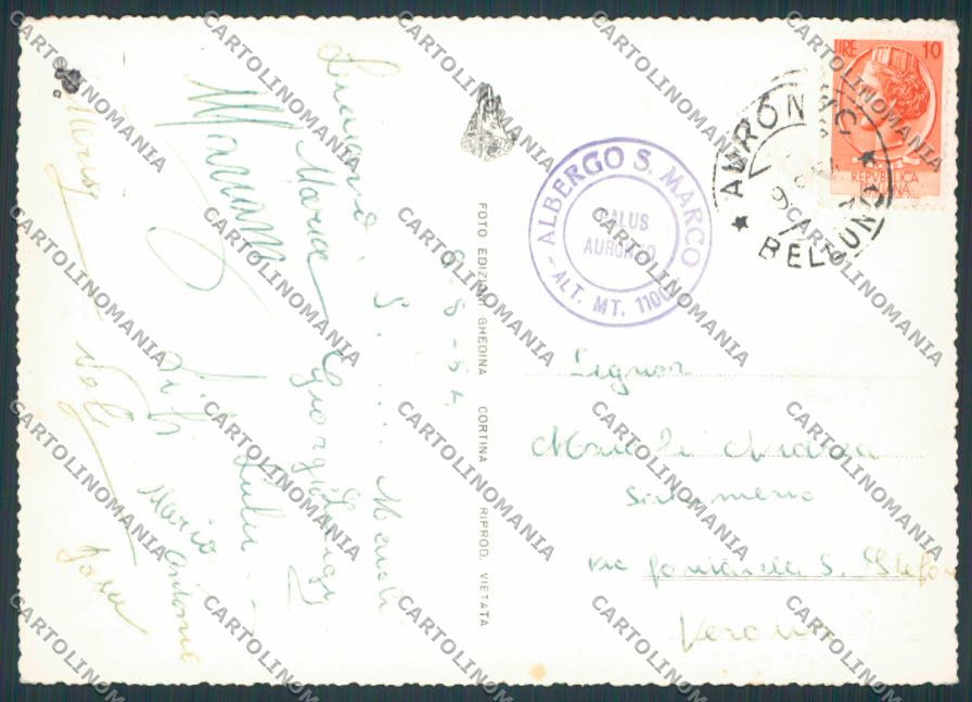 Belluno Auronzo Palus San Marco Villa Gregoriana foto FG cartolina BB9247 – retro