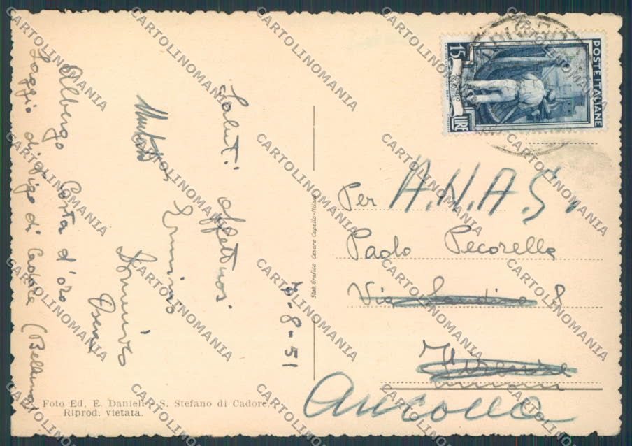 Belluno Laggio di Cadore Panorama FG cartolina BB9254 – retro