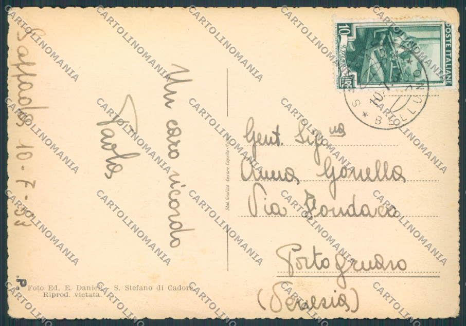 Belluno Sappada PIEGHE FG cartolina BB9259 – retro