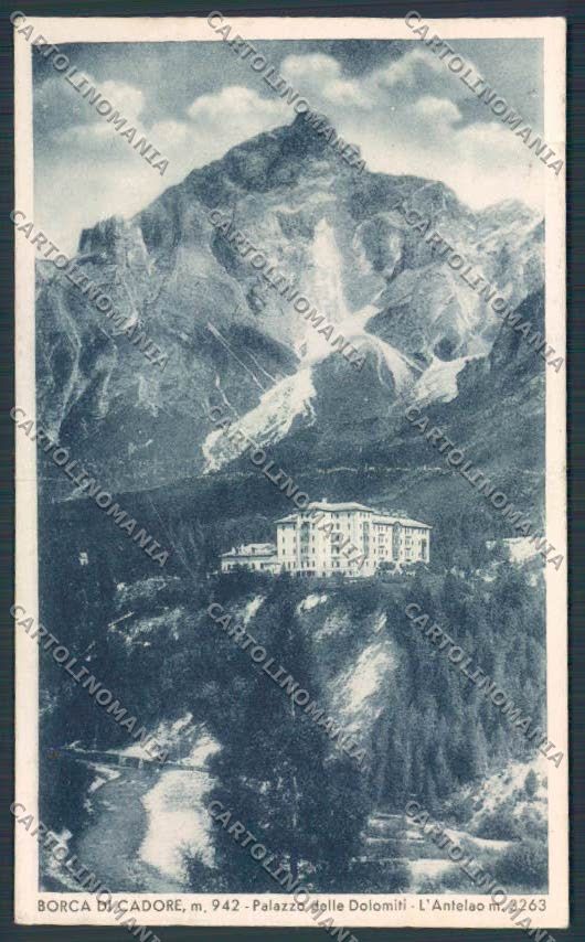 Belluno Borca di Cadore Palazzo delle Dolomiti PIEGATA cartolina BB9270 – fronte