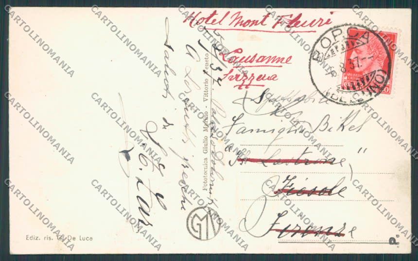 Belluno Borca di Cadore Palazzo delle Dolomiti PIEGATA cartolina BB9270 – retro