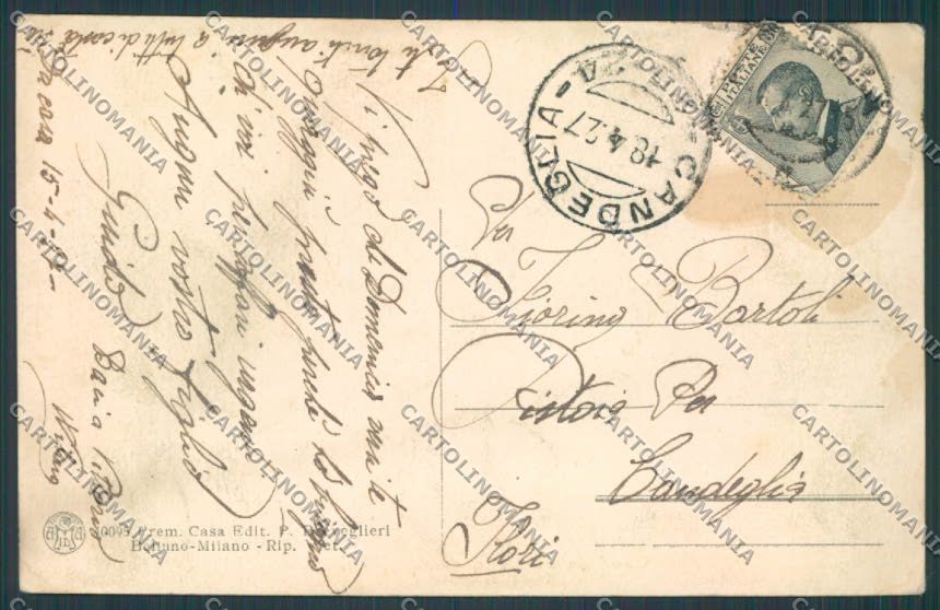 Belluno Candide di Cadore Invaso PIEGA cartolina BB9276 – retro