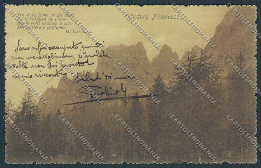 Belluno Cadore Carducci cartolina BB9289 – fronte