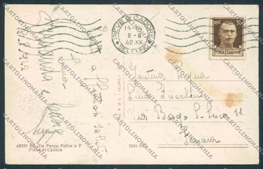 Belluno Pieve Panorama cartolina BB9313 – retro