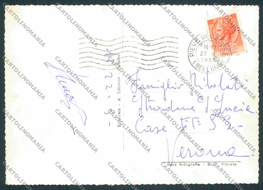 Belluno Pieve Vedutine foto FG cartolina BB9314 – retro