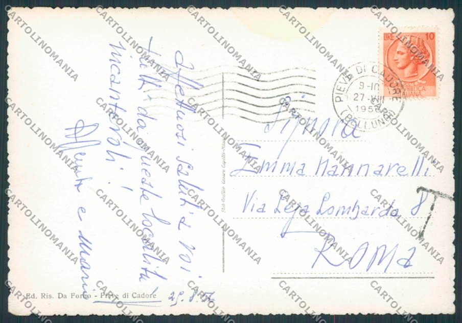 Belluno Pieve Panorama FG cartolina BB9315 – retro