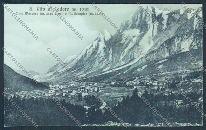 Belluno San Vito RIFILATA cartolina BB9317 – fronte
