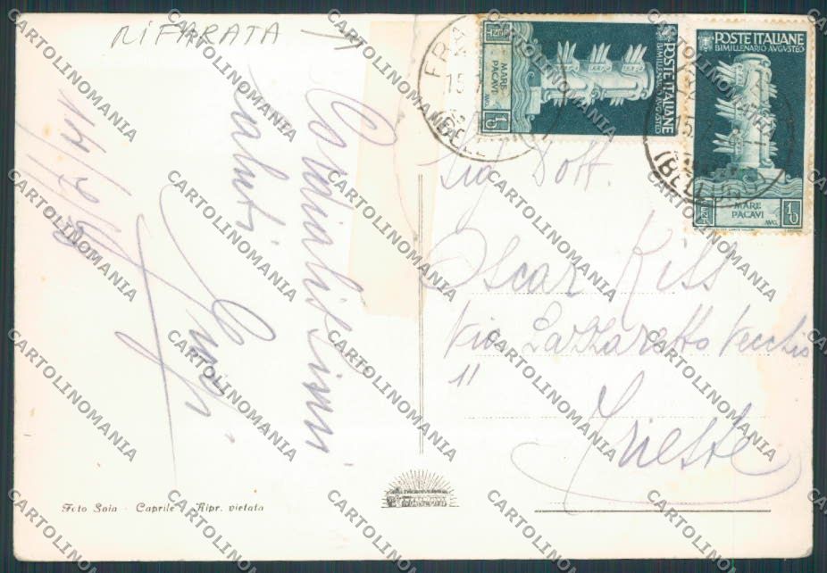Belluno Frassenè RIPARATA foto FG cartolina BB9349 – retro