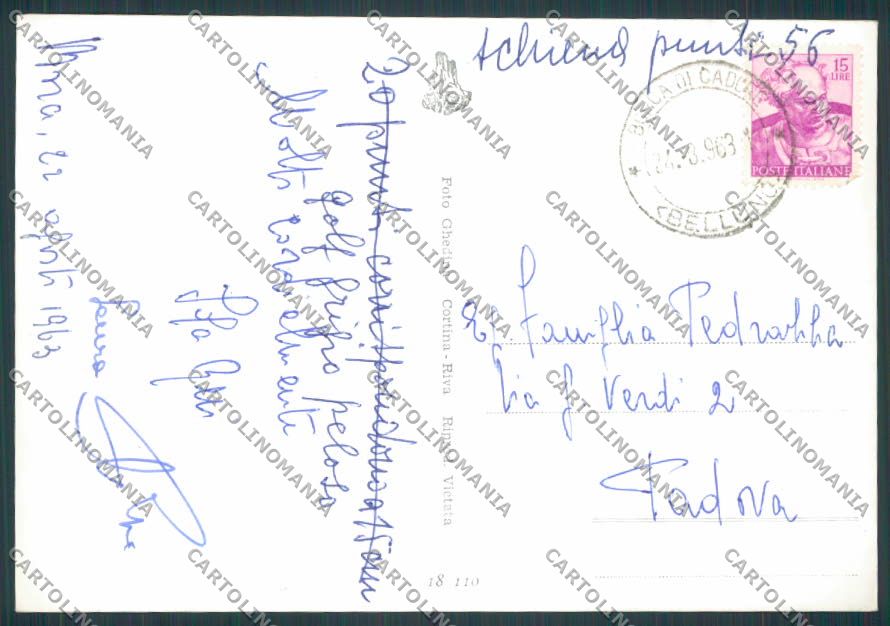 Belluno Borca di Cadore Saluti da foto FG cartolina BB9361 – retro