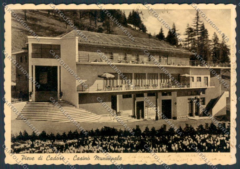 Belluno Pieve Casinò Municipale PIEGHINA FG cartolina BB9373 – fronte