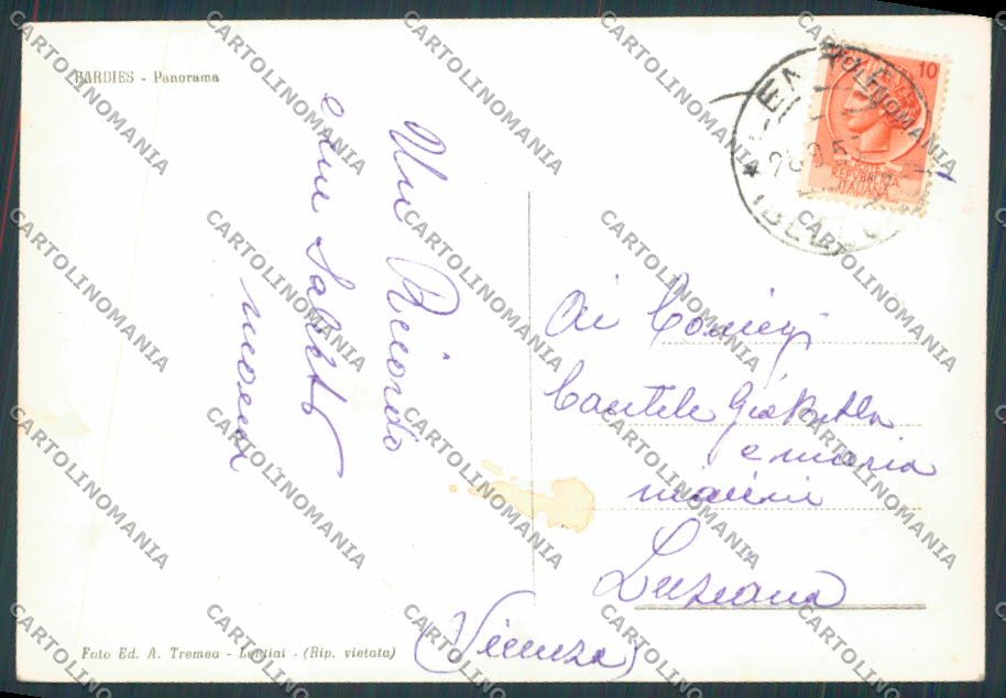 Belluno Bardies PIEGHINE foto FG cartolina BB9401 – retro