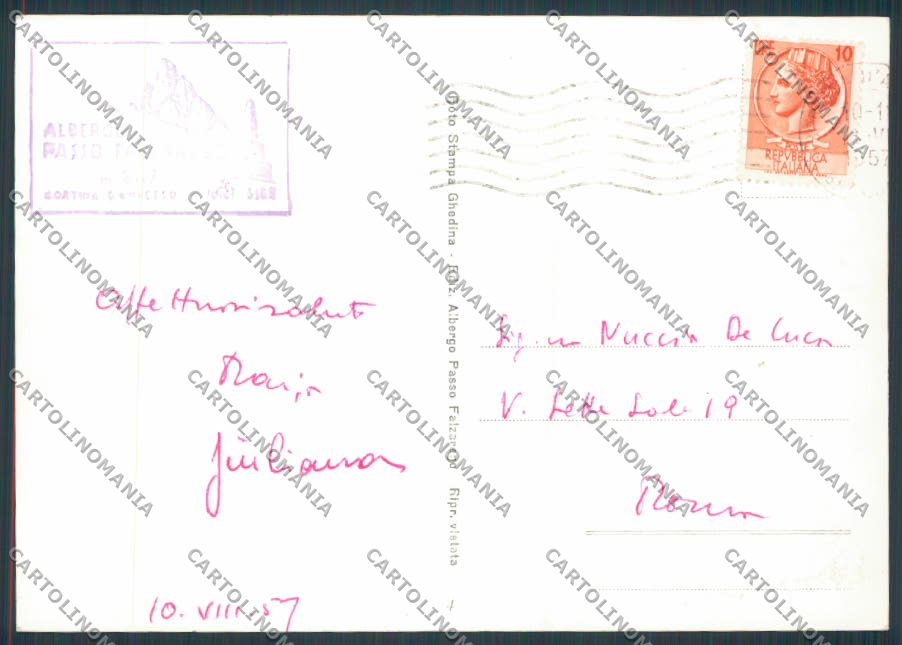 Belluno Passo Falzarego Albergo foto FG cartolina BB9405 – retro