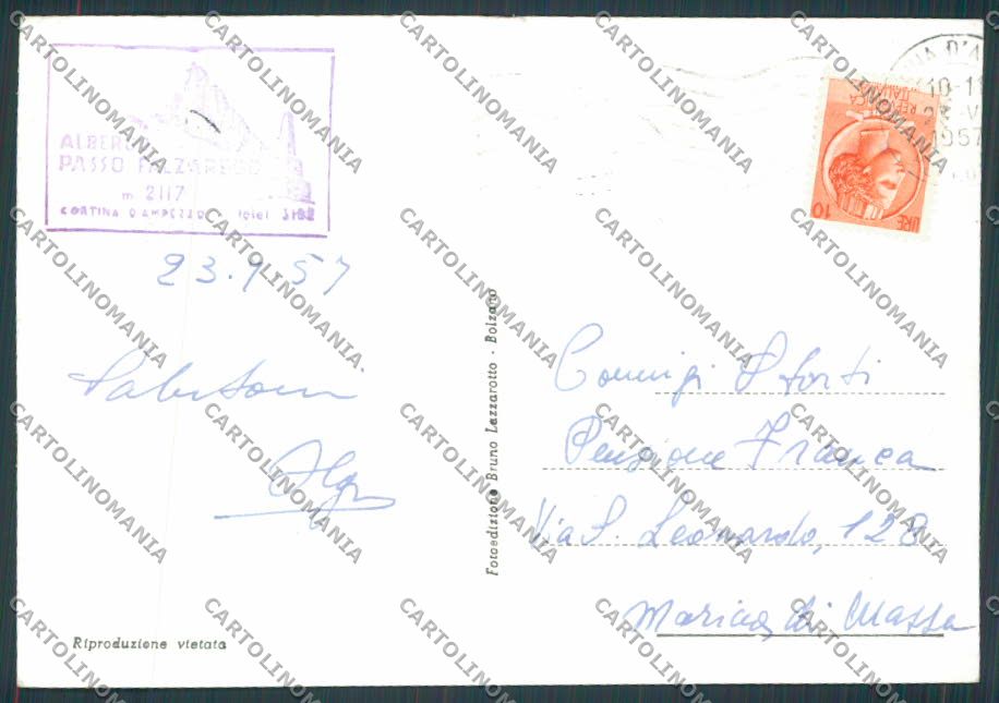 Belluno Passo Falzarego Vedutine foto FG cartolina BB9418 – retro