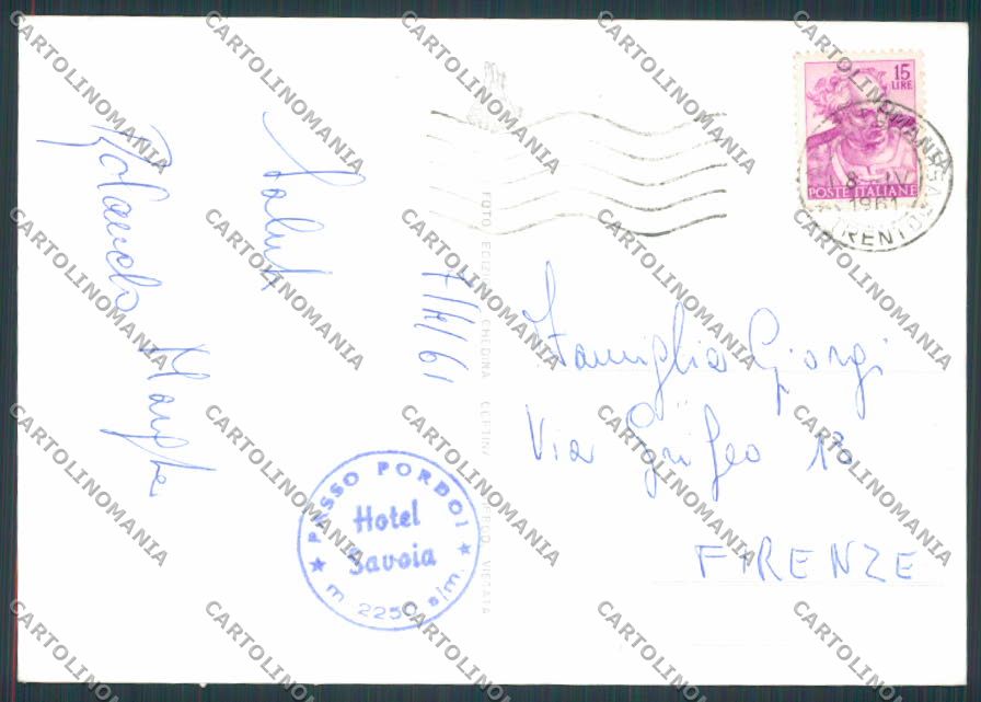 Belluno Passo Pordoi il Sassolungo foto FG cartolina BB9421 – retro