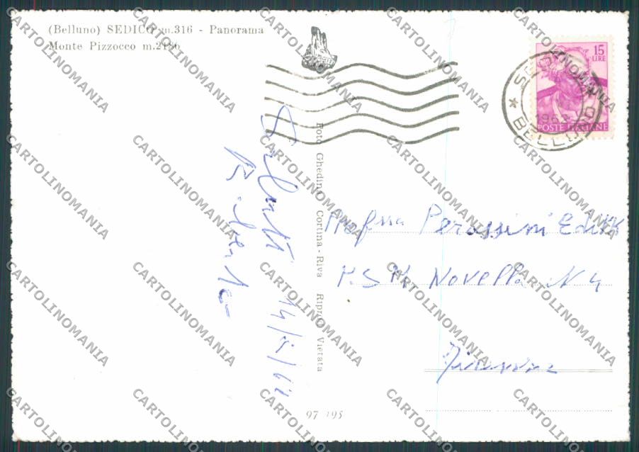 Belluno Sedico foto FG cartolina BB9431 – retro