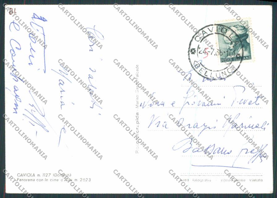 Belluno Caviola foto FG cartolina BB9432 – retro