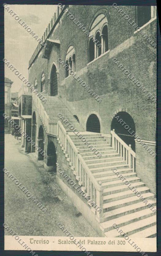 Treviso Città Scalone Palazzo RIFILATA cartolina BB9463 – fronte