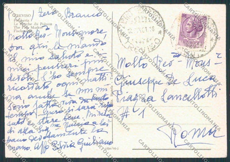 Treviso Città Pescheria FG cartolina BB9486 – retro