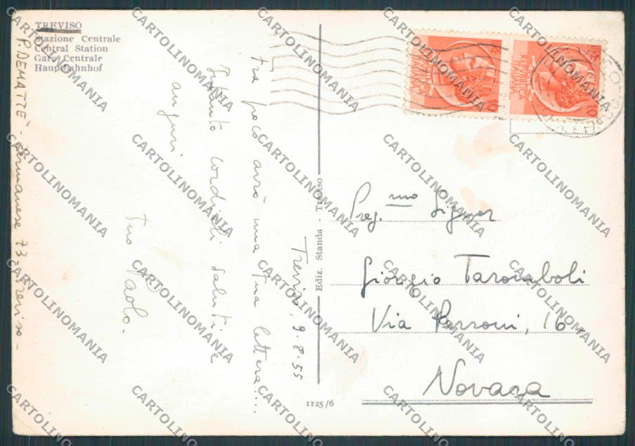 Treviso Città Stazione Centrale PIEGHE FG cartolina BB9487 – retro