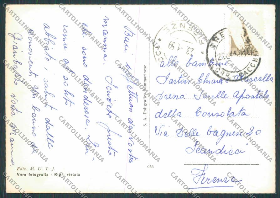 Treviso Città Piazza della Vittoria Autobus PIEGHINE foto FG cartolina BB9493 – retro