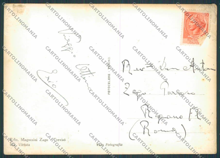 Treviso Città Vedutine Saluti da foto FG PIEGHINE cartolina BB9512 – retro