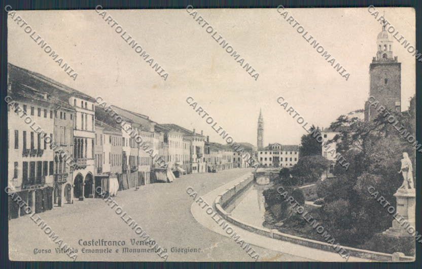 Treviso Castelfranco Veneto Corso Vittorio Emanuele PIEGHE cartolina BB9521 – fronte