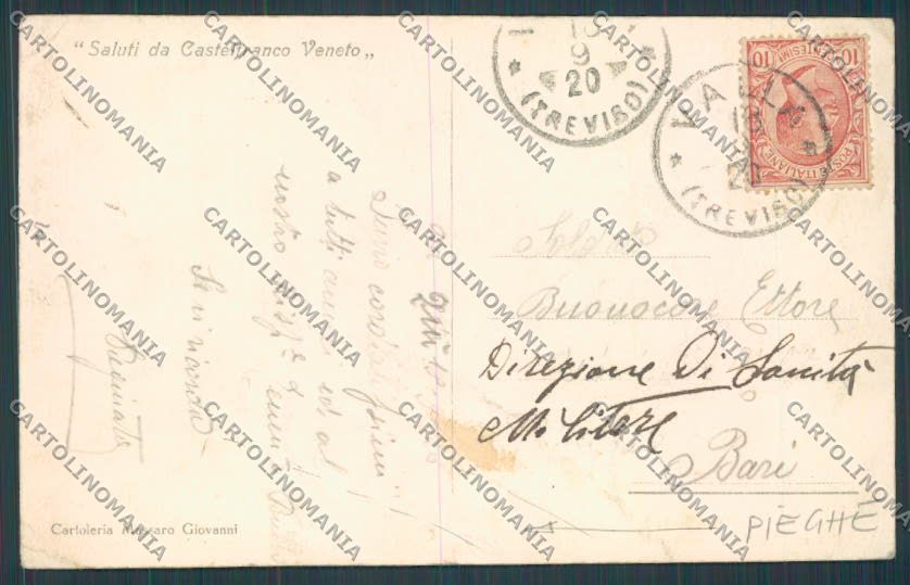 Treviso Castelfranco Veneto Corso Vittorio Emanuele PIEGHE cartolina BB9521 – retro